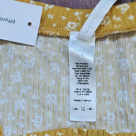 Heart & Arrow Girls Long Sleeve Top Size 14 Yellow Floral - Picture 5 of 5